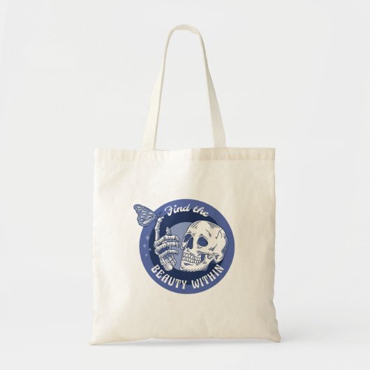 Tote Bag Squelette avec papillon (Devant)