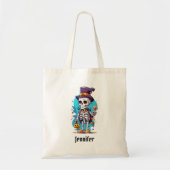 Tote Bag Squelette cool dans un Halloween de chapeau haut d (Devant)