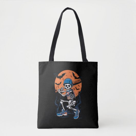 Tote Bag Squelette de baseball Halloween Baseball Halloween (Devant)