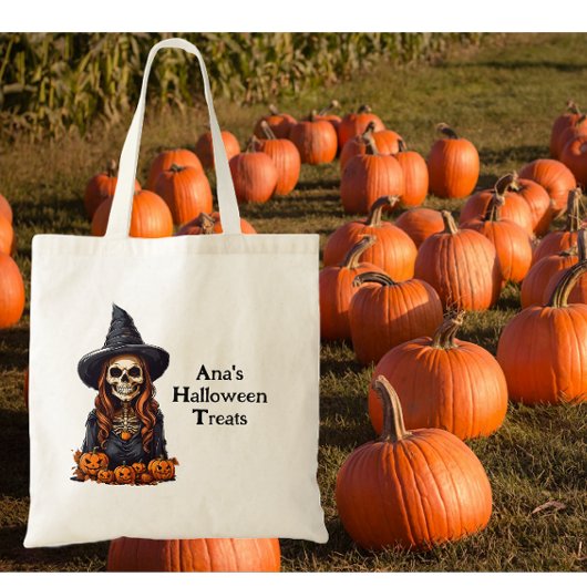 Tote Bag Squelette de sorcière à oeil creux