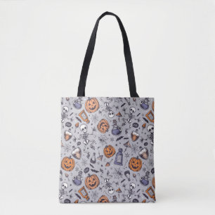 Tote Bag Squelette d'Halloween vintage et Motif de potions
