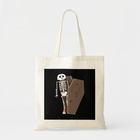Tote Bag Squelette et café Halloween Design (Devant)