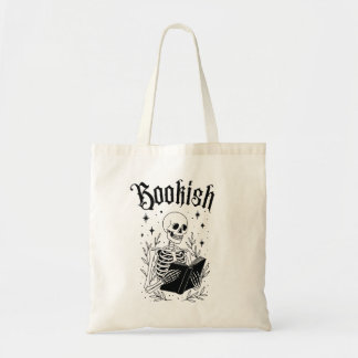 Tote Bag Squelette Livresque Halloween Lecture Gothique
