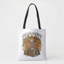 Squelette Rétro Groovy Amateur de Livres Halloween