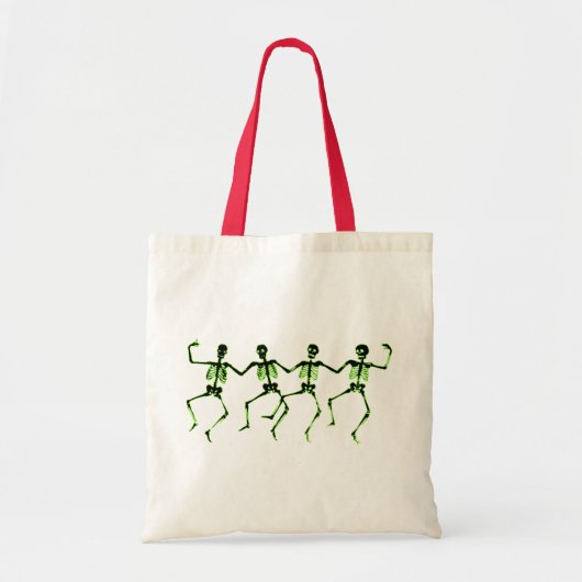Tote Bag Squelettes de danse, lueur verte (Devant)