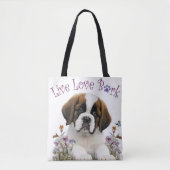 Tote Bag St. Bernard Chien Maman Floral (Devant)
