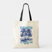 Tote Bag St. Maarten, Île Tropicale Caraïbes (Dos)
