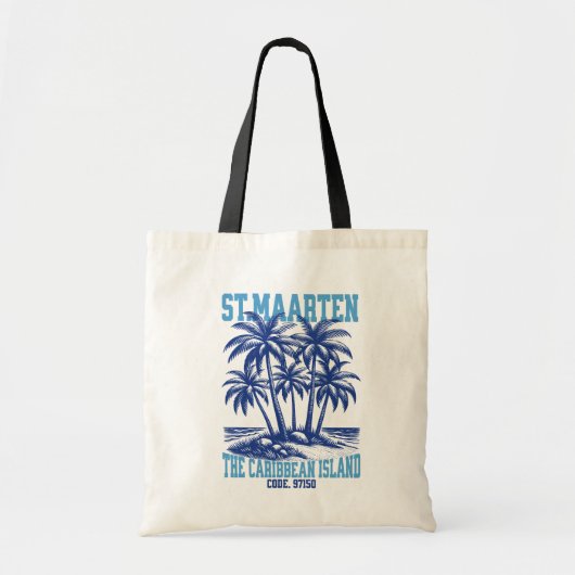 Tote Bag St. Maarten, Île Tropicale Caraïbes (Devant)