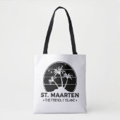 Tote Bag St Martin L'île conviviale Sint Martin (Devant)