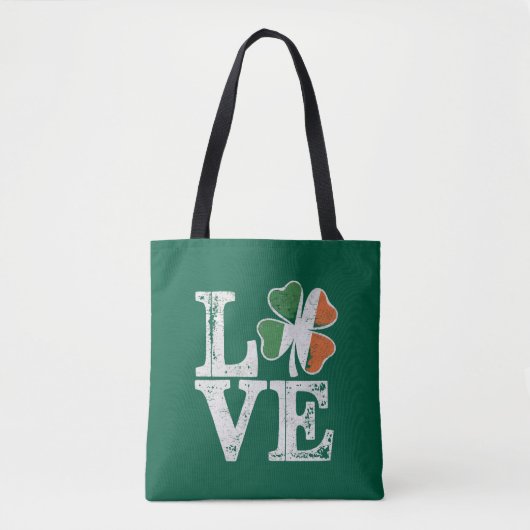 Tote Bag St Patrick Love Chance Irlande Trèfle Vert (Devant)