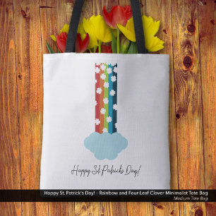 Tote Bag St. Patrick's Day Arc-en-ciel minimaliste de trèfl