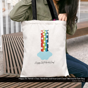 Tote Bag St. Patrick's Day Arc-en-ciel minimaliste de trèfl