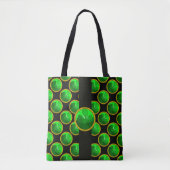 Tote Bag ST PATRICK'S DAY GREEN SHAMROCK GEMSTONE Black (Devant)
