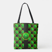 Tote Bag ST PATRICK'S DAY GREEN SHAMROCK GEMSTONE Black (Dos)