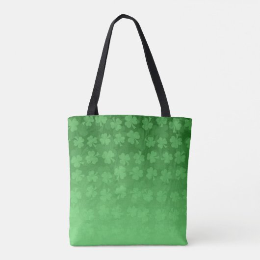 Tote Bag St. Patrick's Day green shamrock ombre motif (Dos)