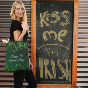Tote Bag St. Patrick's Day Green Vine Shamrock Irish Party
