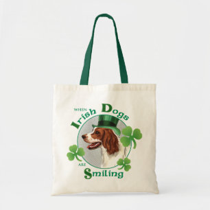 Tote Bag St. Patrick's Day Irish Red & White Setter