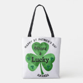 Tote Bag St Patrick's Day Lucky and Blessed Fourre-tout (Dos)