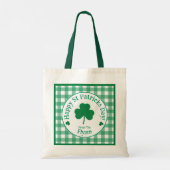 Tote Bag St Patricks Day NAME Irish Clover Green Check (Dos)