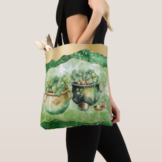 Tote Bag St. Patrick's Day Pots of Gold Irish Clovers (De près)