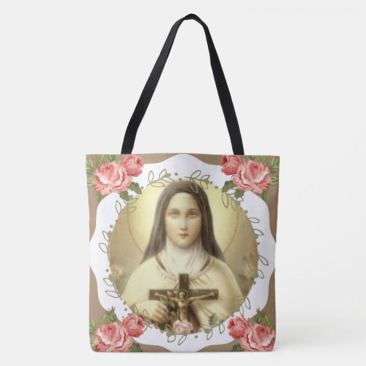 Tote Bag St Therese de l'enfant Jésus peu de fleur (Devant)