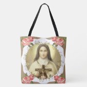 Tote Bag St Therese de l'enfant Jésus peu de fleur (Dos)