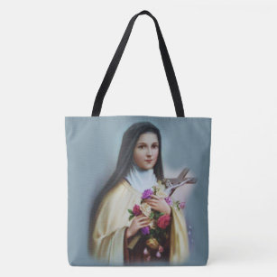 Tote Bag St Therese de l'enfant Jésus peu de fleur