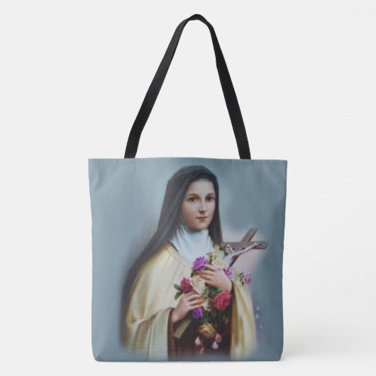 Tote Bag St Therese de l'enfant Jésus peu de fleur (Devant)