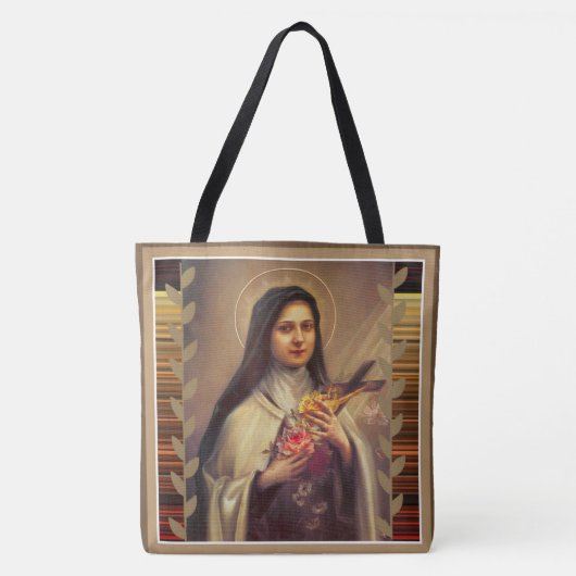 Tote Bag St Therese de l'enfant Jésus peu de fleur (Devant)
