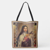 Tote Bag St Therese de l'enfant Jésus peu de fleur (Dos)