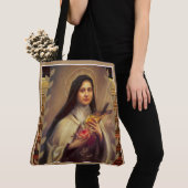 Tote Bag St Therese de l'enfant Jésus peu de fleur (De près)