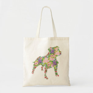 Tote Bag Staffordshire Bull Terrier Floral