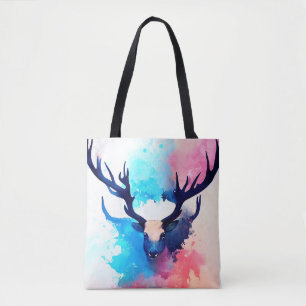 Tote Bag Stag Deer Nature sauvage Couleurs animales Peintur