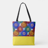 Tote Bag Stained Glass Abstract Red Green Blue Orange (Dos)