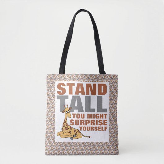 Tote Bag Stand Tall, Giraffe (Devant)