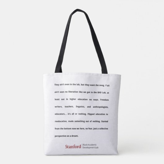 Tote Bag Stanford BAD Lab - Poème de groupe (Dos)