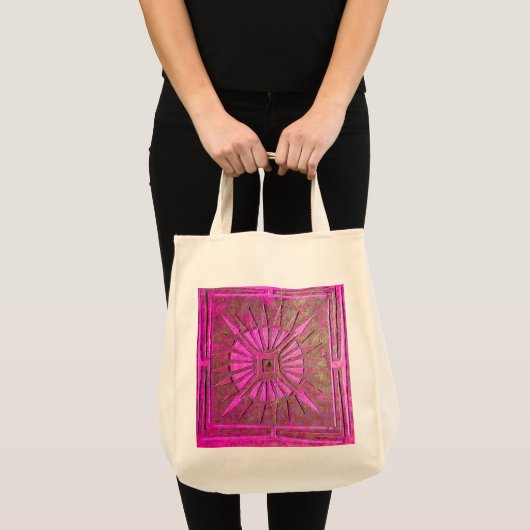 Tote Bag STAR DU MATIN Rose, Fuchsia Black, Monogramme (Devant (produit))