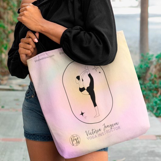 Tote Bag Star rose dégradé Yoga professeur studio professeu