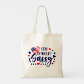 Tote Bag Star Spanked et Sassy American Flag Heart (Dos)