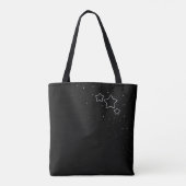 Tote Bag Star Trio en noir et blanc avec message et nom (Dos)