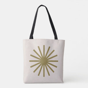 Tote Bag Starburst Gold & Linen White