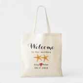 Tote Bag Starfish beach destination mariage script bienvenu (Devant)