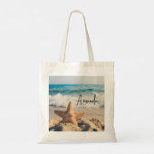Tote Bag Starfish sur une plage de sable Photo (Dos)