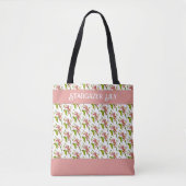 Tote Bag Stargazer Lily rose Fleur Motif sans couture (Devant)