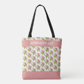 Tote Bag Stargazer Lily rose Fleur Motif sans couture (Dos)