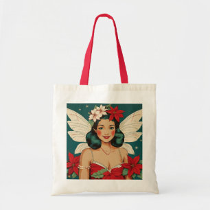 Tote Bag Starlette Pin-Up Rétro Tropical Noël des Années 50