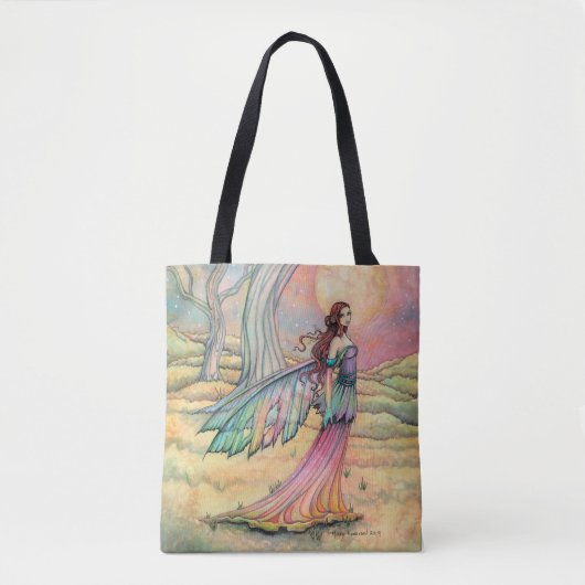 Tote Bag Starlit Dusk Fairy Imaginaire Art par Molly Harris (Devant)