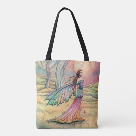 Tote Bag Starlit Dusk Fairy Imaginaire Art par Molly Harris (Dos)