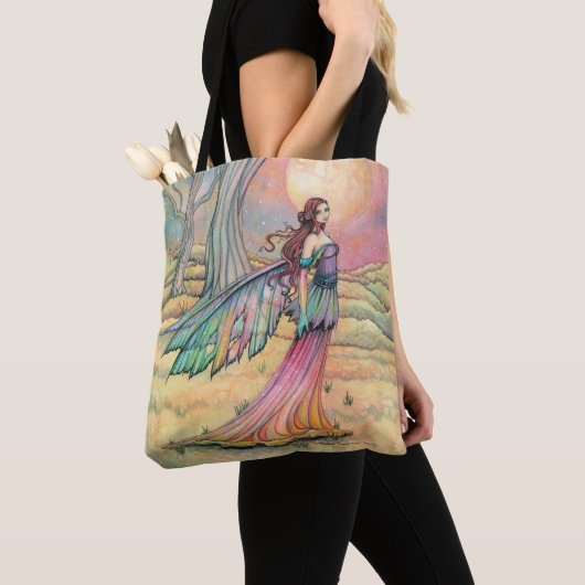 Tote Bag Starlit Dusk Fairy Imaginaire Art par Molly Harris (De près)
