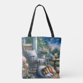Tote Bag Starlit Garden Porch Sheltie Dream (Dos)
